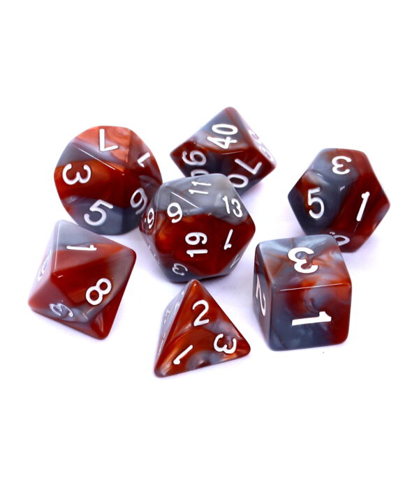 Kości RPG - Dwukolorowe - Brązowo-szare
