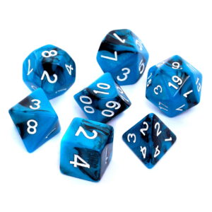 Kości RPG - Dwukolorowe - Czarno-niebieskie