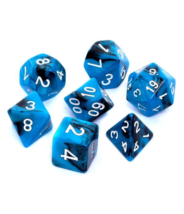 Kości RPG - Dwukolorowe - Czarno-niebieskie