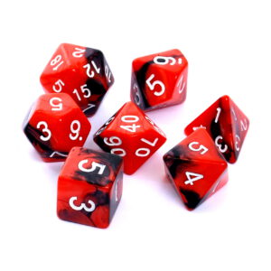 Kości RPG - Dwukolorowe - Czerwono-czarne