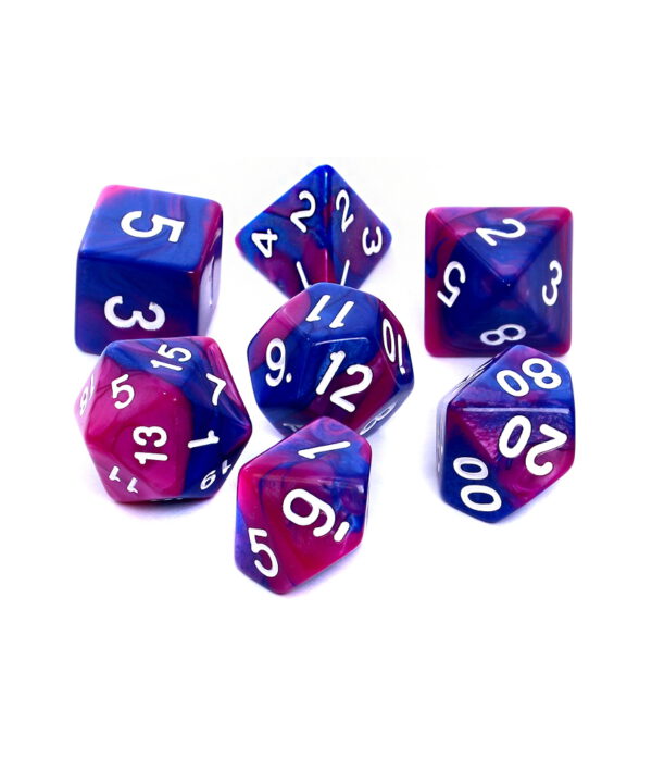 Kości RPG - Dwukolorowe - Granatowo-fioletowe