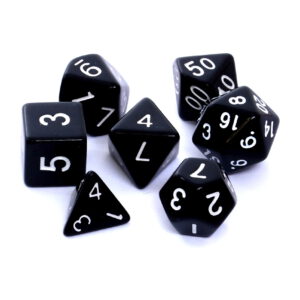 Kości RPG - Matowe - Czarne