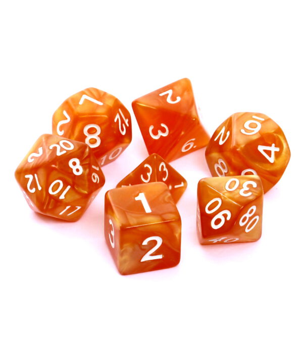 Kości RPG - Perłowe - Ciemnożółte
