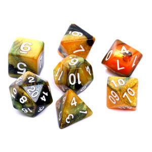Kości RPG - Dwukolorowe - Czarno-złote