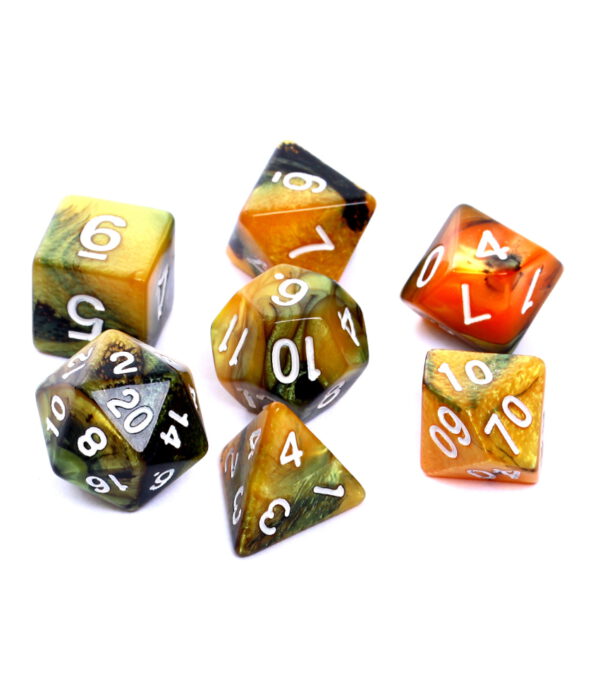 Kości RPG - Dwukolorowe - Czarno-złote