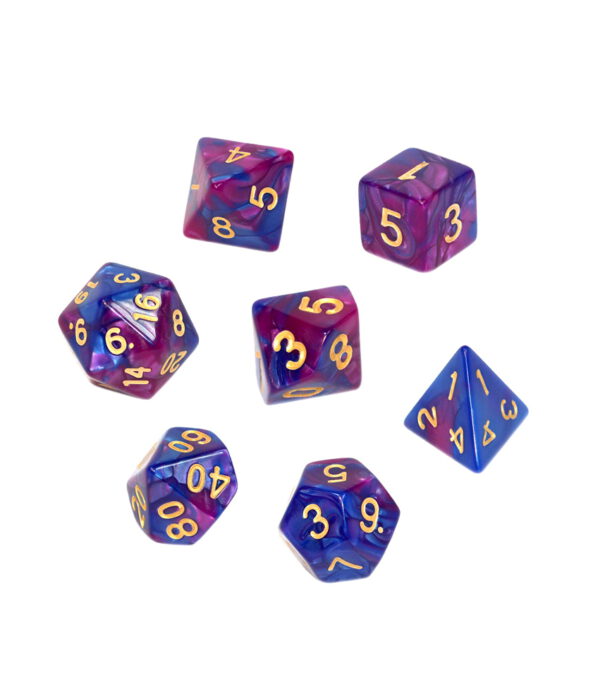 Kości RPG - Dwukolorowe - Ciemnoniebiesko-purpurowe