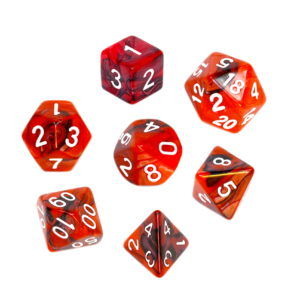 Kości RPG - Dwukolorowe - Czarno-czerwone