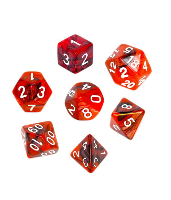 Kości RPG - Dwukolorowe - Czarno-czerwone