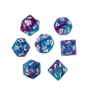 Kości RPG - Dwukolorowe - Niebiesko-fioletowe