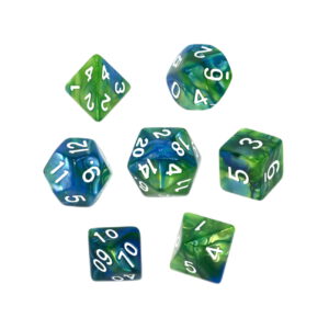Kości RPG - Dwukolorowe - Niebiesko-zielone