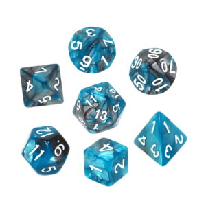 Kości RPG - Dwukolorowe - Stalowo-błękitne