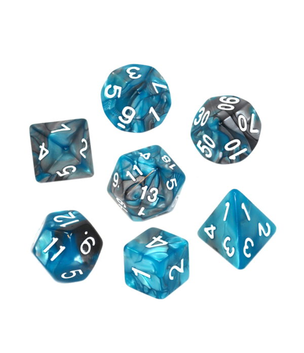 Kości RPG - Dwukolorowe - Stalowo-błękitne