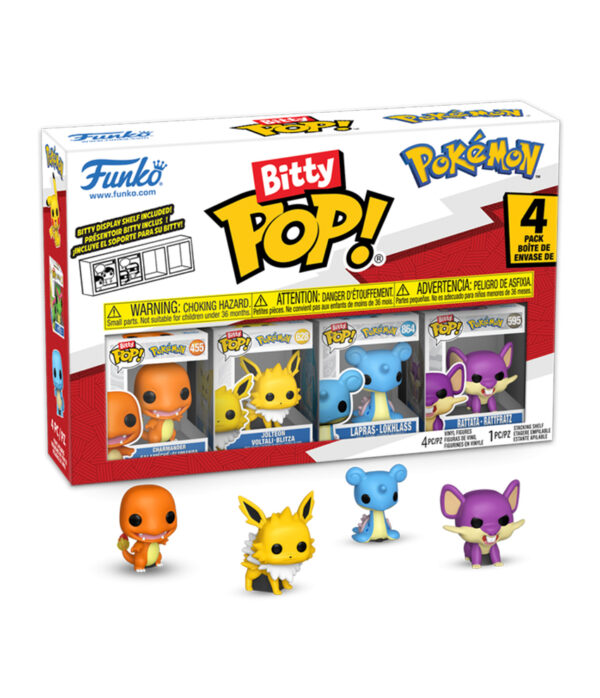 Funko Bitty POP! Pokémon - Charmander, Jolteon, Lapras, Rattata