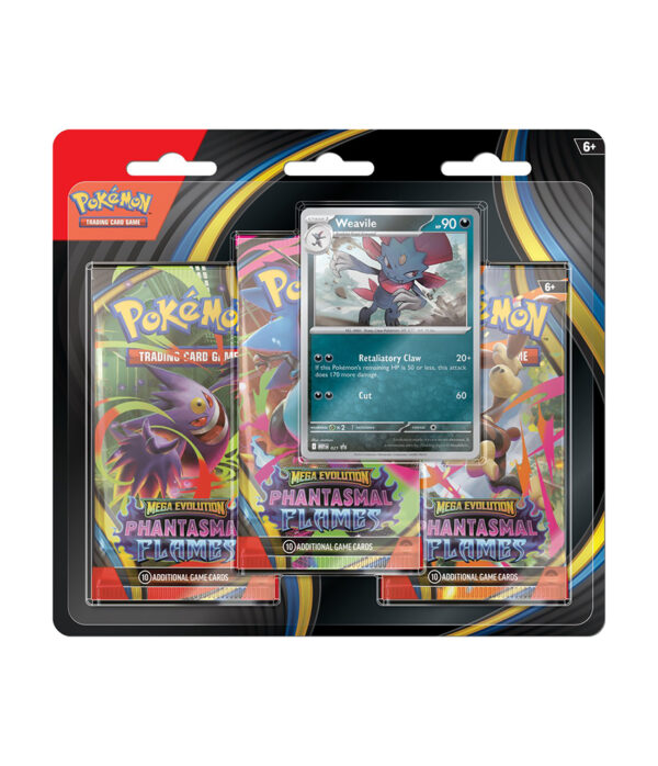Pokémon TCG: Phantasmal Flames - 3PK Blister - Weavile (PREORDER)