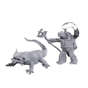 D&D Nolzur's Marvelous Miniatures W24: Tortle Druid & Wild Shape Giant Lizard (2 figurki)