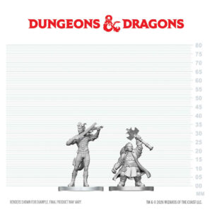 D&D Nolzur's Marvelous Miniatures W29: Tiefling Bard & Dwarf Cleric (2 figurki)
